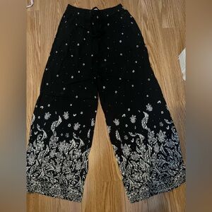 Garage Black Textured Pants wide leg size M